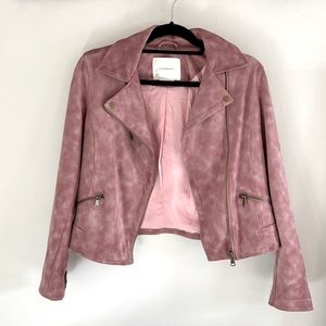 Anthropologie Pink Moto Jacket